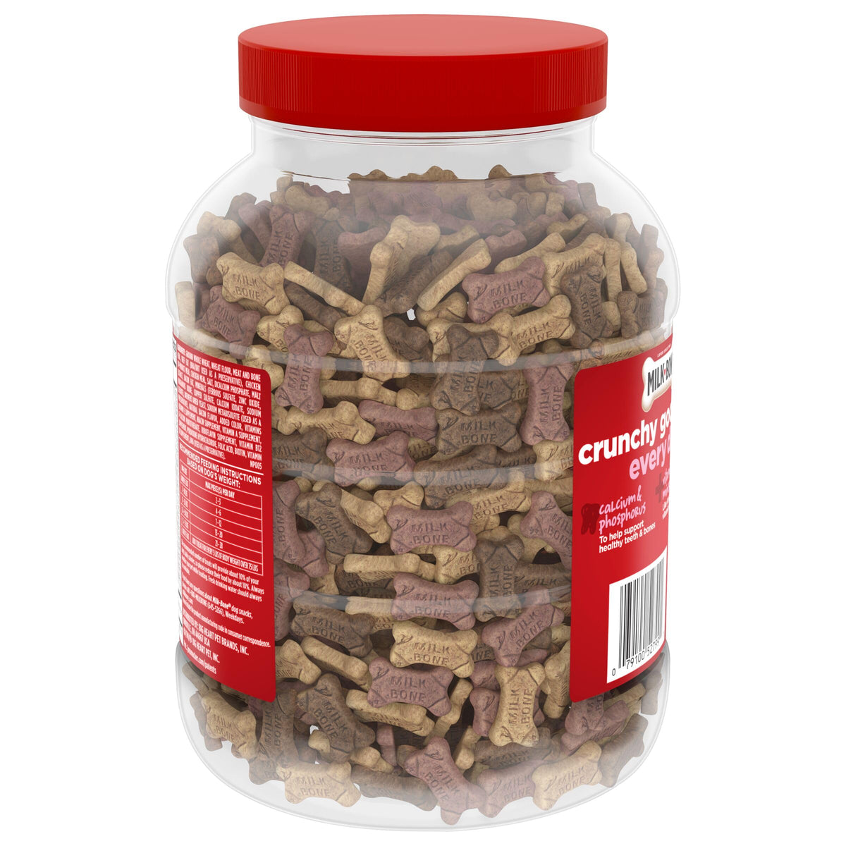 Milk-Bone Flavor Snacks Mini’s Dog Treats, 36 Oz. | 5 calories per treat, 15% protein, 3 flavors per canister (beef, chicken & bacon, naturally & artificially flavored)