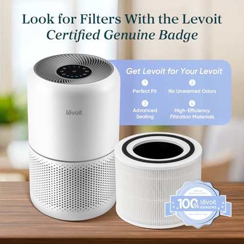 Levoit Air Purifier for Home Pets Hair Allergens in Bedroom Quiet Purifiers | Quiet HEPA Sleep Mode, Remove 99.97% Dust Pollen Smoke Pet Odor, AHAM VERIFIDE, Core300-P, Up to 1073 ft², White