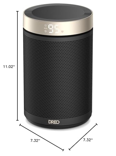 DREO Space Heater, Portable Electric Heaters for Indoor Use with Thermostat | 2026 Upgraded, 34dB Quiet, 12H Timer, 5 Mode, Remote, 1500W PTC Ceramic Fast Safety Heat for Office Bedroom Home, Gold