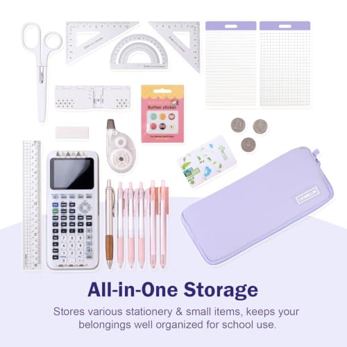 CICIMELON Pencil Case, Wide Opening Pen Pouch Bag for School Supplies | Compact Size, Multi-compartment Pencil Pouch Storage Organizer Bag for Students College Office, Purple