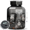 X-Large Piggy Bank for Adults Kids, Digital Coin Counting Bank LCD Counter | Vcertcpl 2.4L Capacity, Great Coin Counter Bank Money Counting Jar with Total Amount Displayed, Bank for All US Coins Gray