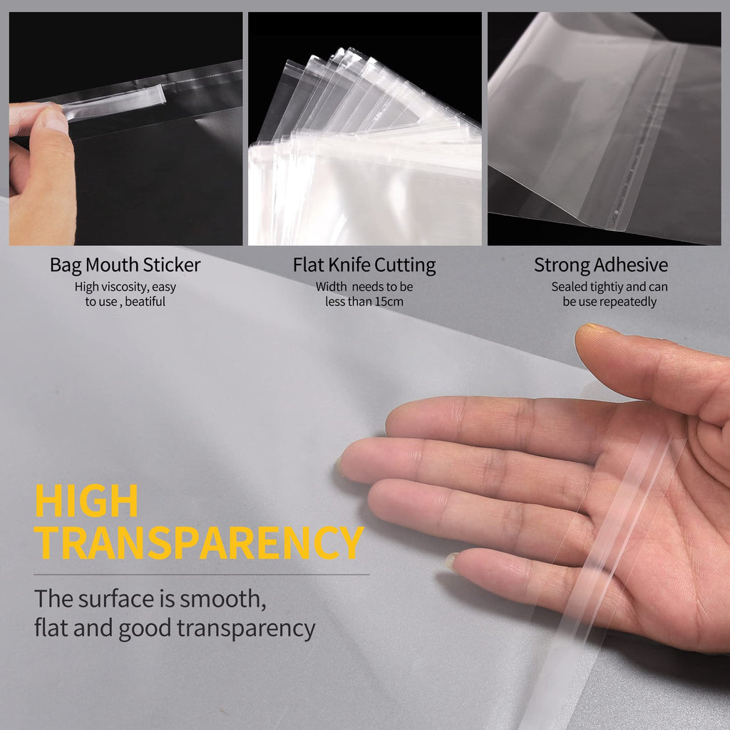 A4 Clear Self-adhesive Bags 100 Pack, 22x30CM Self Sealing Cellophane Display Bag/Sealable Bags, Food Safe, A4 Cello Bags OPP for Cookies,Cards,Envelopes,Pictures