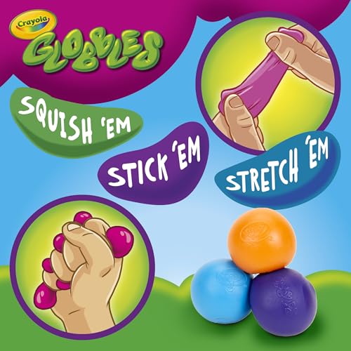 Crayola Globbles Fidget Toy, 6ct, Sticky Stress Ball, Kid Stocking Stuffers | Holiday Gift for Kids & Adults, Squishy Balls, Calming Sensory Gifts for Stress Relief