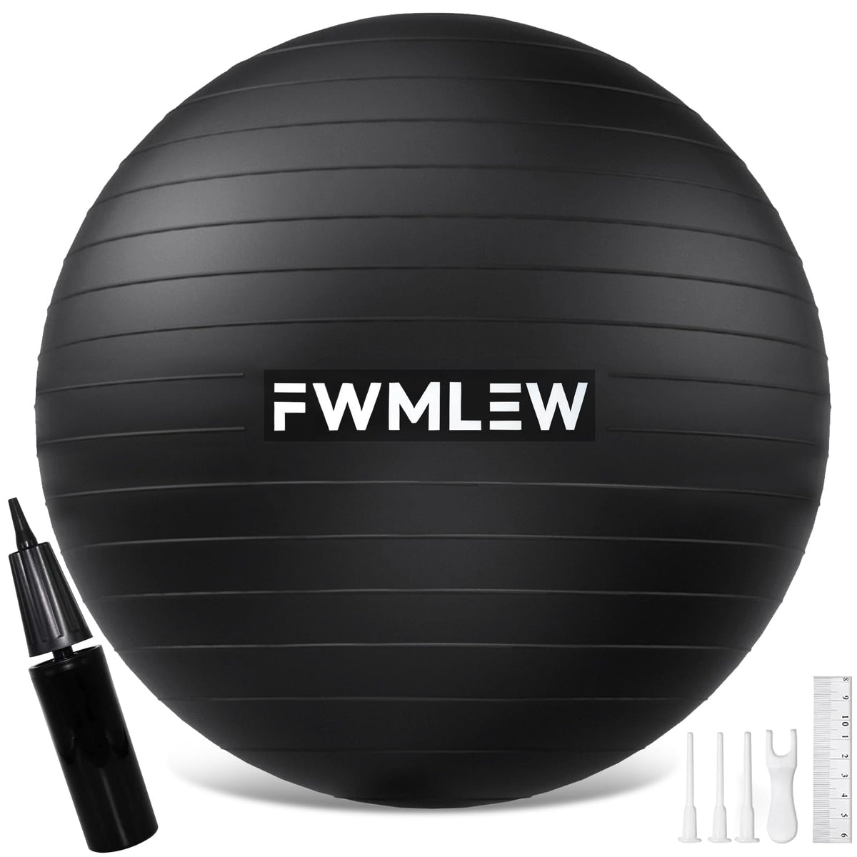 FWMLEW Extra Thick Exercise Yoga Ball, 5-Size Anti-Burst Heavy Duty Stability Gym Ball for Fitness, Core Workout, Pregnancy & Office Chair, Includes Quick Pump