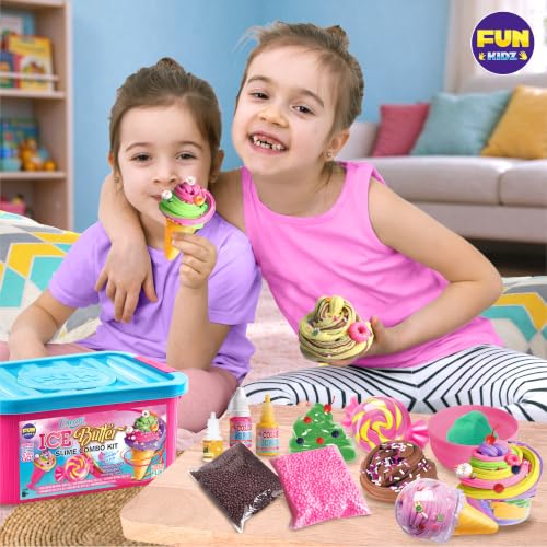 Gift Butter Slime Kit for Girls 10-12, FunKidz Ice Cream Soft Slime Making Kit Ages 8-12 Kids Slime Toys Ideal Birthday Party Present