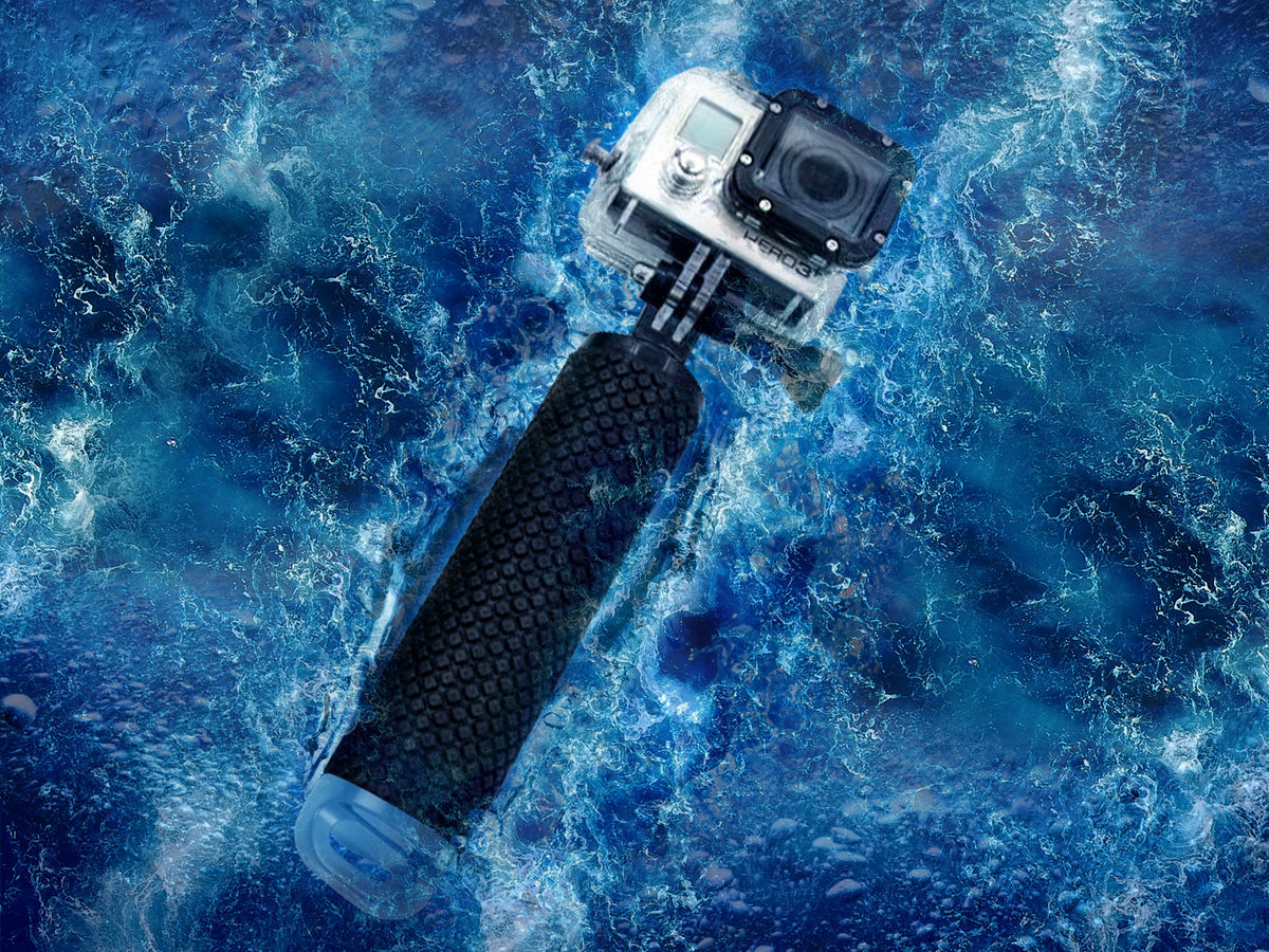 Floating Hand Grip Waterproof Monopod for GoPro Hero 13 12 11 10 9 8 7 6 5 | Compatible with Hero Session Black Silver Handler & Handle Mount Accessories Kit for Water Sport & Action Cameras (Blue)