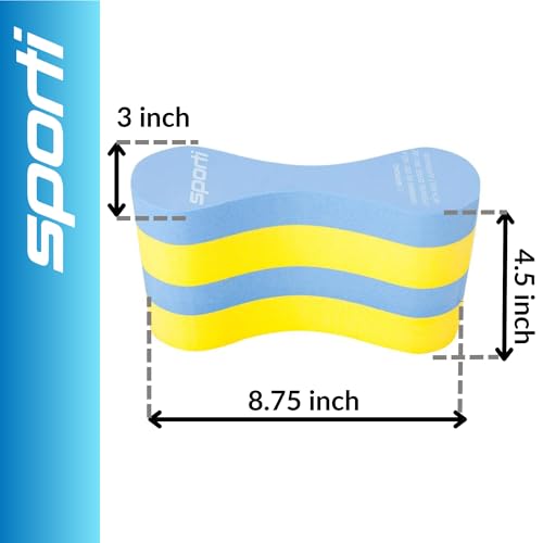 Sporti Junior Swim Training Pull Buoy Leg Float, Swim Lesson Equipments | 8.75 x 3 x 4.5 In, Kids Swim Training Aid, Closed-cell EVA Foam, Stroke Drill Float, Lap Lesson Tool, Swimming Accessories