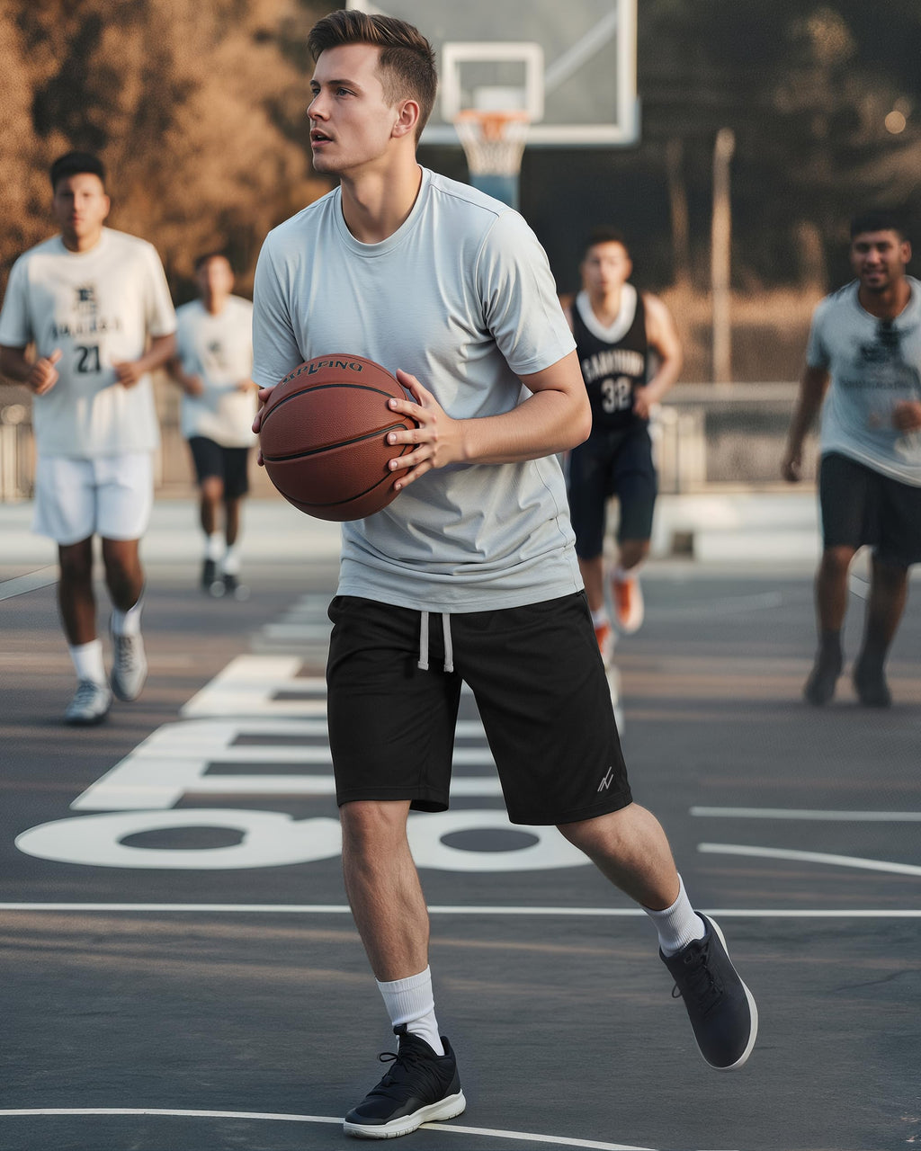 NY Threads Breathable Mesh Mens Athletic Shorts Loose-Fit Quick Dry Shorts | Lightweight Activewear Knit Workout Shorts with Pockets 8 Inch Inseam Gym Short Elastic Waistband with Drawstring