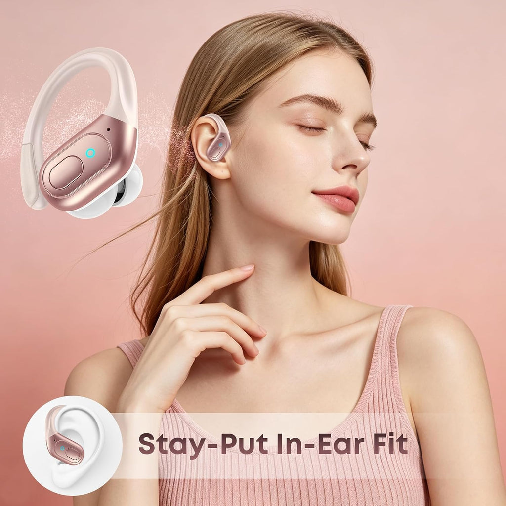 HILDCROA Wireless Earbuds, Sports Bluetooth Headphones, Running Headphones | 75Hrs Playtime Ear Buds with LED Power Display, Noise Canceling Headset, IPX7 Waterproof Earphones for Gym/Running/Workout