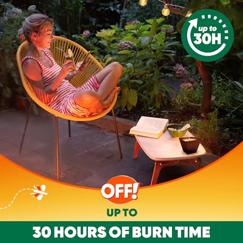 OFF! Backyard Citronella Outdoor Candle, 8 oz (2-Pack) | Reduces the Presence of Mosquitoes and Insects, Up to 30 Hour Burn Time Per Candle, Patio and Backyard Use, Ambient Glow