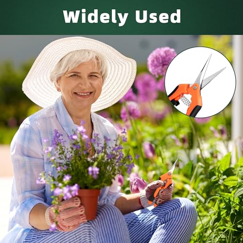 EWPJDK 3 Pack Garden Pruning Shears Scissors Clippers Stainless Steel | Gardening Shears, Gardening Shears, Pruning Snips for Gardening Tools, Securely Lock, Non-Slip, Ergonomically Designed