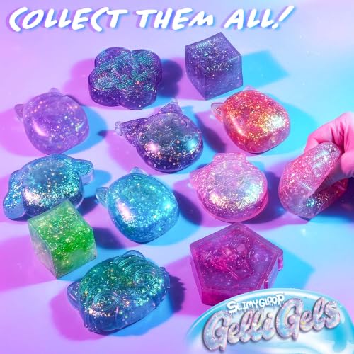 Horizon Group USA Slimygloop Gelli Gels, Blue Squishmallows | Slow-Flow Glitter Squishy Sensory Toys, Squeeze Stress Ball for Kids and Teens, Satisfying Sugar Squish Fidget