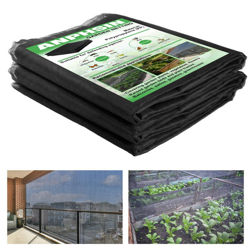 10x20ft Strong PP Nanocomposite Mosquito Net Garden Netting, Black | Clear View, Ultra-fine Mesh, Tear-resistant, Bird Insect Pest Barrier Screen, Patio/Balcony/Porch/Raised Beds/Tree Protection