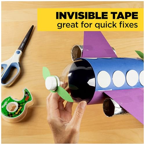 Scotch Magic Tape, 3 Dispensered Rolls, 3/4 x 300 Inches, Clear | Numerous Applications, Invisible, Clear Tape Engineered for Repairing