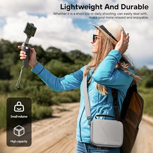 Osmo Mobile 8/7P Case, Portable PU Shoulder Bag for DJI OM 7/7P/8 | Travel Carrying Case, for DJI Osmo Mobile 8/7/7P Gimbal Stabilizer and Accessories, Not for OM8P