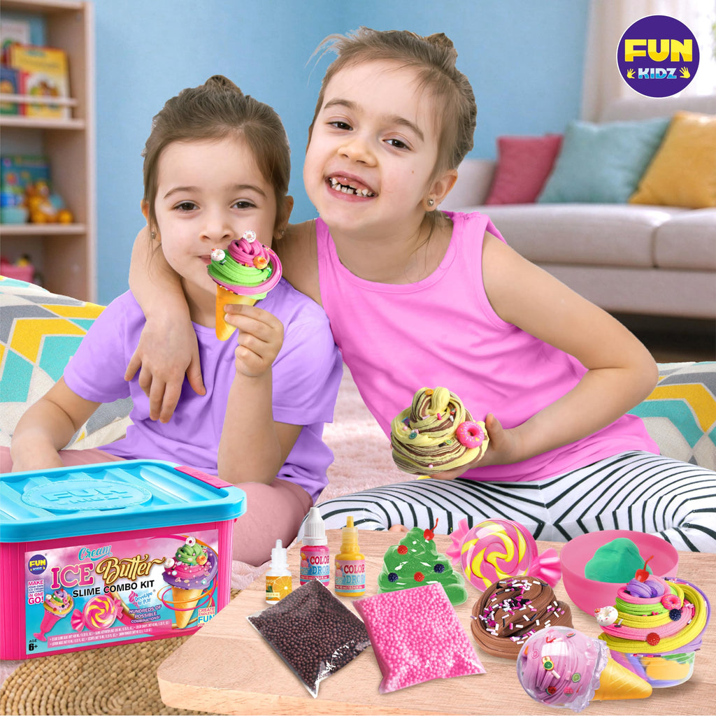 Gift Butter Slime Kit for Girls 10-12, FunKidz Ice Cream Soft Slime Making Kit Ages 8-12 Kids Slime Toys Ideal Birthday Party Present