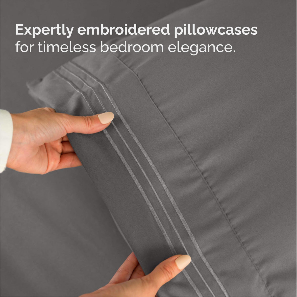 Queen Size 4 Piece Sheet Set - Breathable & Cooling Sheets - Dark Grey | Hotel Luxury Bed Sheets for Women & Men, Deep Pockets, Easy-Fit, Extra Soft and Wrinkle Free Sheets, Oeko-Tex Bed Sheet Set