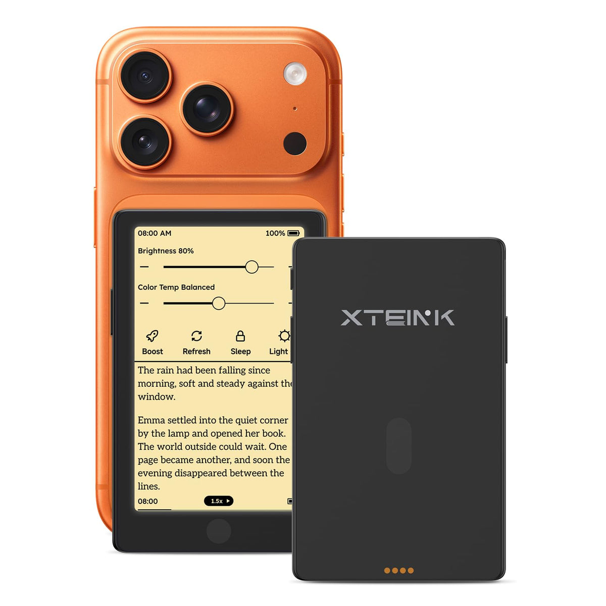XTEINK X4 Pro 4.3" ebook Reader with Front Light & Touchscreen, Space Black | 4.3" E-Book reader with adjustable front light, touch/gesture control, physical buttons, 1100mAh battery & magnetic charging