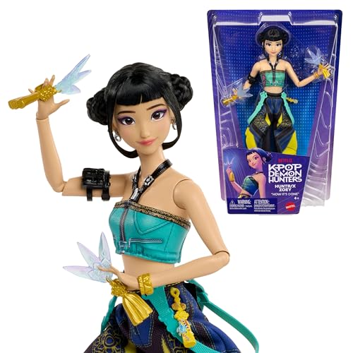 ​Mattel Kpop Demon Hunters HUNTR/X Zoey Fashion Doll | Wearing “How It’s Done” Performance Look, Spirit Blades Accessory, Inspired by the Movie