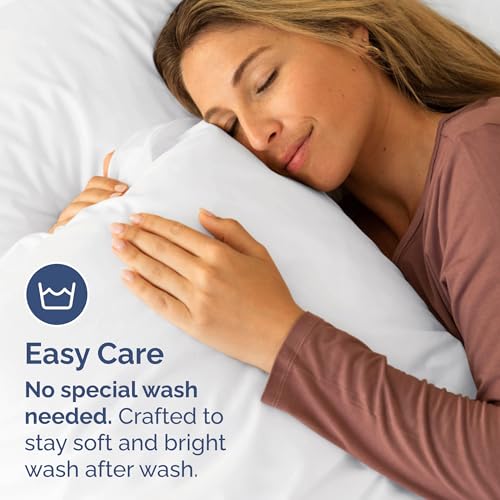 King Pillow Cases Set of 2 - Ultra Soft Cozy Pillowcase Covers - White | Hotel Quality, Comfortable Bedding for Women, Men, Kids & Teens, Machine Washable Pillow Protectors, 2 Piece Set, King Size