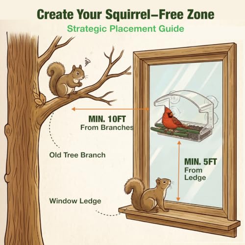Kingsyard Window Bird Feeder with 4 Extra Strong Suction Cups | Crystal Clear Durable PC, Extra Wide Perch, Lift-Out Seed Tray, Easy to Clean & Refill, Bird Watching Gift, Garden Decor