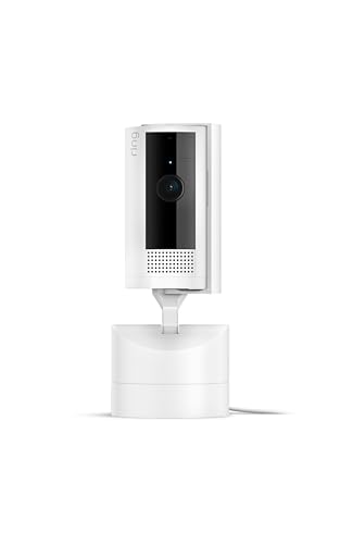 Ring Pan-Tilt Indoor Cam — See all around your home or business with 360° pan coverage, HD video, plus Two-Way Talk (2024 release), White