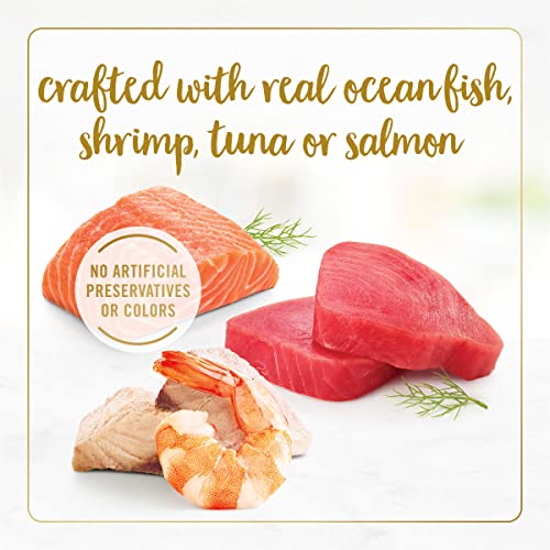 Purina Fancy Feast Grilled Seafood Wet Cat Food, 3 oz Cans, 24-Pack | Variety Pack, crafted with real seafood in savory gravy. Made with no Artificial Colors or Preservatives.