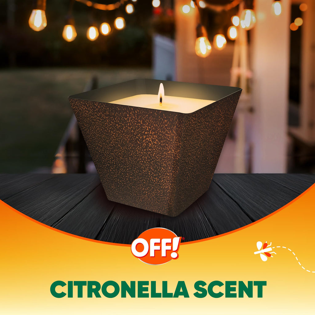 OFF! Backyard Citronella Outdoor Candle, 8 oz (2-Pack) | Reduces the Presence of Mosquitoes and Insects, Up to 30 Hour Burn Time Per Candle, Patio and Backyard Use, Ambient Glow