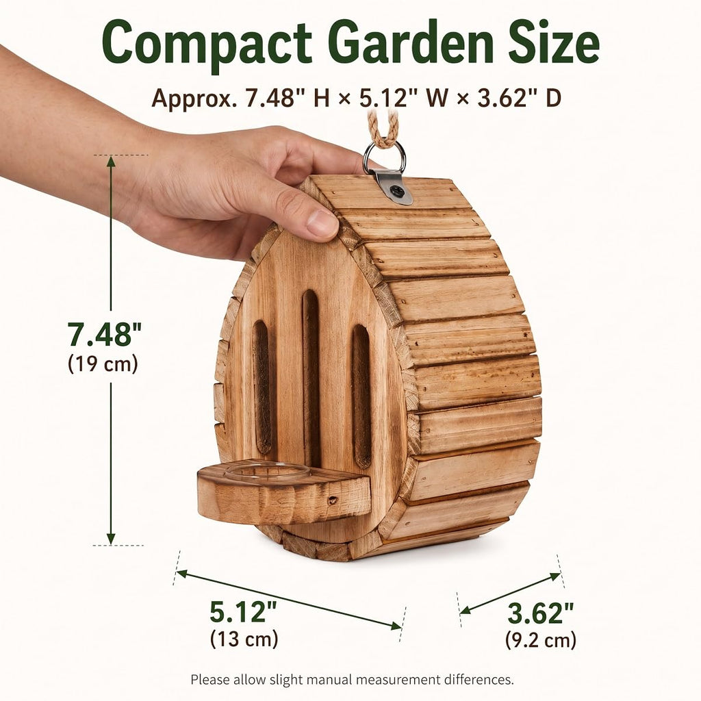 Wooden Butterfly House and Feeder for Outdoors, Natural Butterfly Habitat Nesting Box, Hanging Bug Hotel Garden Decoration for Butterflies, Bees, Moths