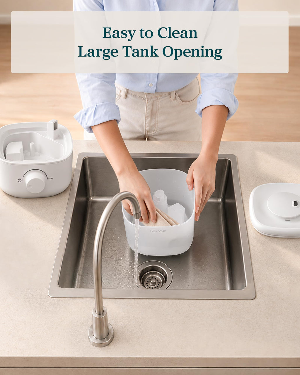 Levoit Top Fill Humidifiers for Bedroom, 2.5L Tank for Large Room, 25dB | Easy to Fill & Clean, Quiet Cool Mist Air Humidifier for Home Baby Nursery & Plants, Auto Shut-off for Safety, 25H Lasting