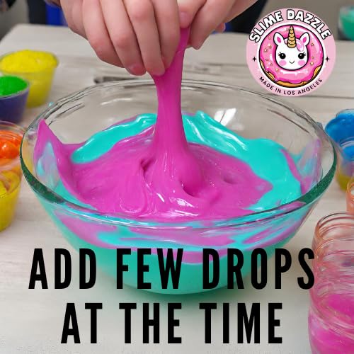 SlimeDazzle Slime Activator Solution 16 OZ – Ready to Use – Easy to Use Works Fast with All Glue Types – Safe Non Toxic– Makes Smooth, Stretchy Slime – Slime Making Supply - Made in USA