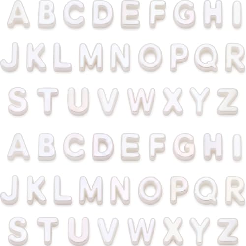 Fibrella 52 Pcs Large Acrylic Letter Beads Chunky Alphabet Jelly White | Big horizontal holes, bubble letter beads, for jewelry making/keychains/bag charms/diy decorations