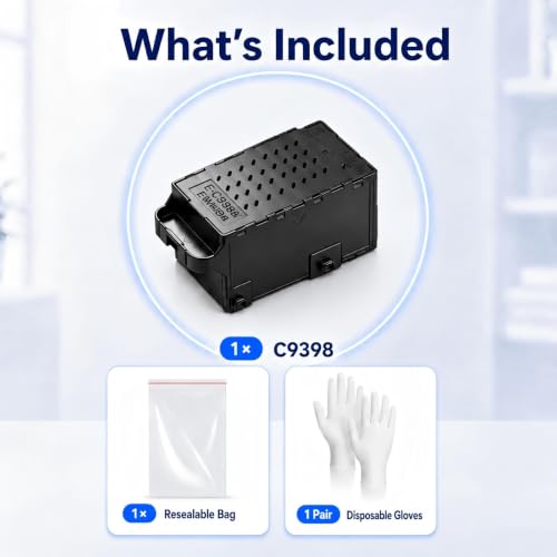 C9398 Ink Maintenance Box Compatible with ET-2418 ET-2900 ET-2903 ET-4903 | ET-1910 ET-1913 ET-2410 Printer, High Capacity, New Chip 100% Compatible C9398 Maintenance Box