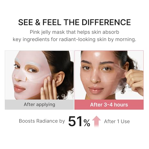 medicube Jelly Gel Mask with Salmon DNA PDRN Pink Collagen, Plump & Hydrate | Overnight Face Mask for Glass Glow Skin - Hydration, Firming, Moisturizing & Elasticity Care, Korean Skincare, 28g x 4ea