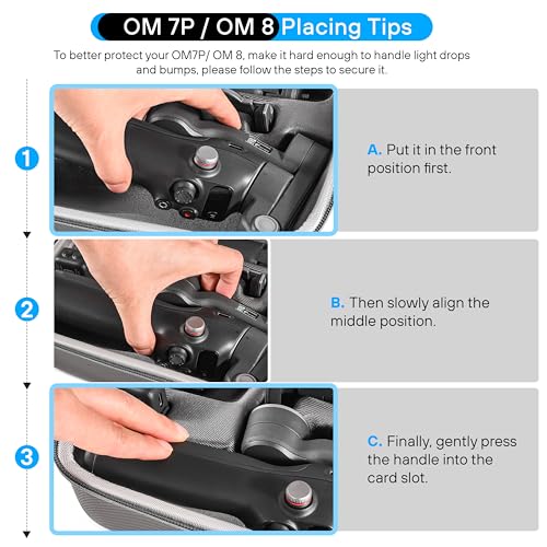 Osmo Mobile 8/7P Case, Portable PU Shoulder Bag for DJI OM 7/7P/8 | Travel Carrying Case, for DJI Osmo Mobile 8/7/7P Gimbal Stabilizer and Accessories, Not for OM8P