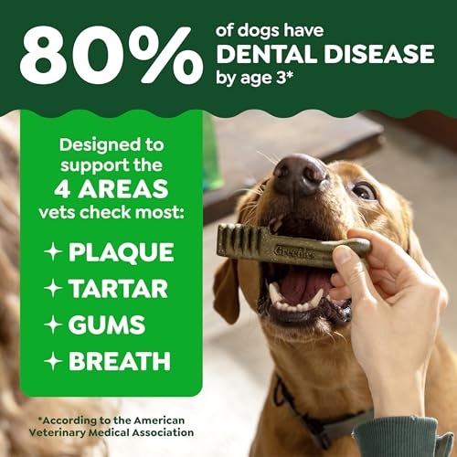 Greenies Regular Dental Dog Treats, Original Chicken Flavor, 36 Count | Veterinarian-recommended, supports oral health & freshens breath, clean to gumline, for dogs 25-50 lbs, chicken flavor
