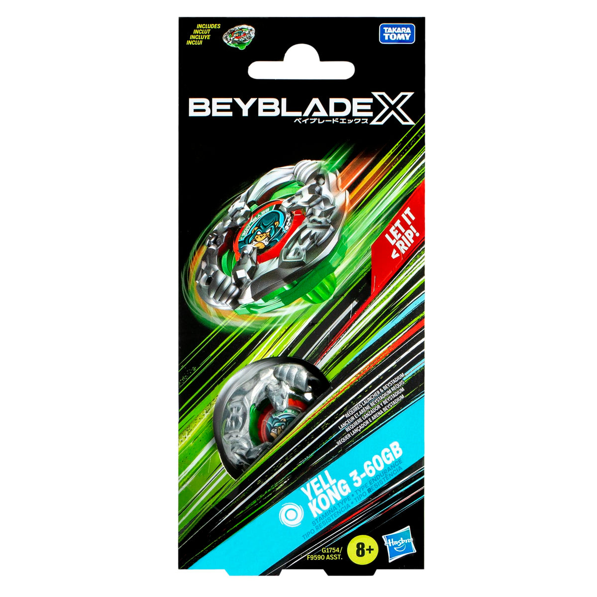 Beyblade X Yell Kong 3-60GB Booster Pack Set with Stamina Type Top; Authentic Takara Tomy Battle Tops Games/Toys for Boys and Girls 8+