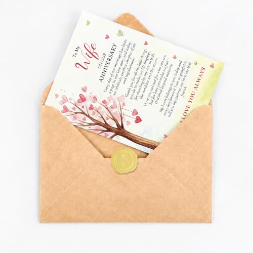 LiuuLi Anniversary Card for Wife,Anniversary Wedding Gifts from Husband | Romantic Wife Anniversary Card with Heartfelt Message,Thoughtful Keepsake Gift for Wedding Anniversary,Love Tree Design