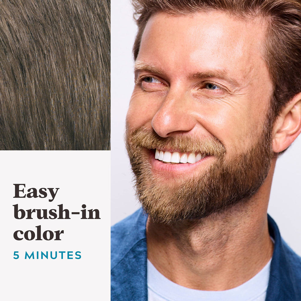 JUST FOR MEN Mustache & Beard Dye, Keratin, Medium Brown M-35 (1 Pack) | Mustache & Beard color medium brown designed for facial hair to instantly eliminate gray. Enhanced with keratin & biotin.