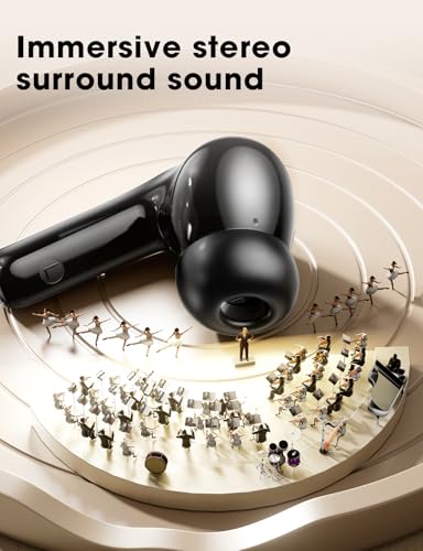 Wireless Earbuds, Hi-Fi Deep Bass Ear Buds, 48H Playtime In-Ear Headphones | 2 Mics for Clear Calls, LED Display, IPX7 Waterproof, Touch Control, Lightweight Bluetooth Earphones for iPhone/Android/TV