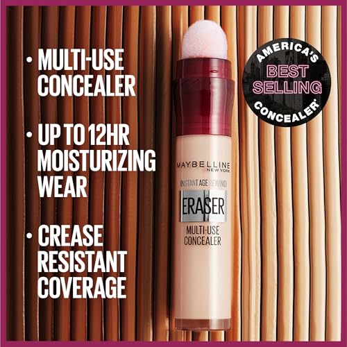 Maybelline Instant Age Rewind Eraser Dark Circles Multi-Use Concealer, 110 | Use to Conceal, Contour, and Correct, Crease-Resistant Makeup Formula for Under Eyes and Dark Spots, Up to 12HRs of Wear