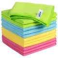 MR.SIGA Microfibre Cleaning Cloths, Streak Free Microfibre Towels, 12 Pack | Ultra absorbent and high density, reusable cleaning towels for kitchen, car, glass and household surfaces, color coded cloths