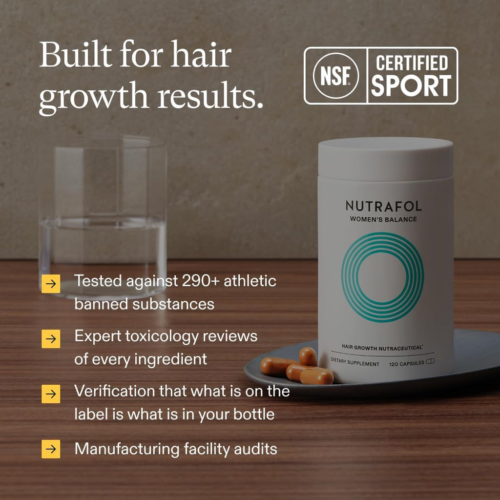 Nutrafol Women's Balance Hair Growth Supplements, Age 45+, 1-Month Bottle | #1 Dermatologist-Recommended Hair Growth Supplement Brand, Clinically Tested for Visibly Thicker Hair and Scalp Coverage