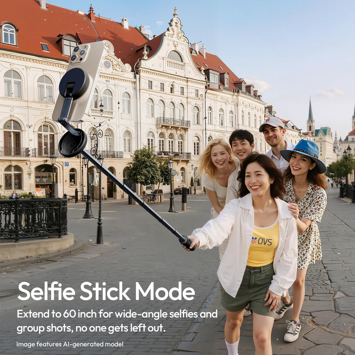 ULANZI MT85 60"Magnetic Phone Tripod for iPhone18Pro Auto Open Selfie Stick | N52 Magnetic, Aluminum, Enhanced 4-Leg, Extendable Phone Stand for Magsafe w Remote for Travel Vlog Content Creator Essential