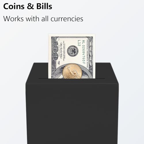 EIENHOSHI Unbreakable Piggy Bank for Adults, Must Break to Open Disposable Money Bank, Forced Savings Box with Sturdy Design, Cash Saving Container for Adults, Black