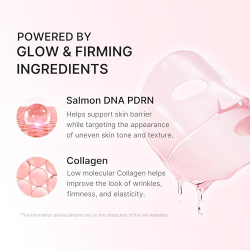 medicube Jelly Gel Mask with Salmon DNA PDRN Pink Collagen, Plump & Hydrate | Overnight Face Mask for Glass Glow Skin - Hydration, Firming, Moisturizing & Elasticity Care, Korean Skincare, 28g x 4ea