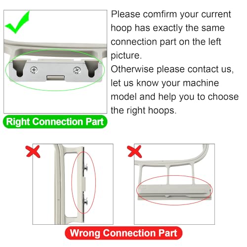 Sew Tech 4pcs Embroidery Hoop for Brother, 1x2.5 4x4 5x7 5x12in Frame Set | Fits PE900 SE2000 PE800 PE780D PE770 PE700 SE2100 SE1950 SE1900 NS1250E NS2850D Brother; Baby Lock Bloom Accord Ellure