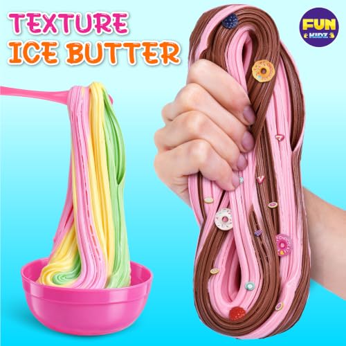 Gift Butter Slime Kit for Girls 10-12, FunKidz Ice Cream Soft Slime Making Kit Ages 8-12 Kids Slime Toys Ideal Birthday Party Present