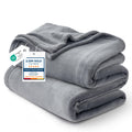 Bedsure Fleece Bed Blankets Queen Size Grey - Soft Cozy Warm Halloween Fall Throw Blanket Lightweight Room Home Decor, Christmas Decorations Gifts for Women and Men, 90x90 inches