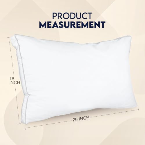 Utopia Bedding Gusset Bed Pillow, Hotel Pillows Queen Size Set of 2, White | Cotton Blended Down alternative pillows for sleeping, soft fluffy cooling comfort for Back, side & stomach sleepers, 2 pack